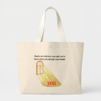 Books Are Mirrors Reader Quote Yellow Window Large Tote Bag