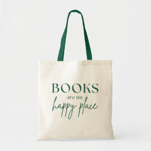 Books Are My Happy Place Book Lover Tote Bag