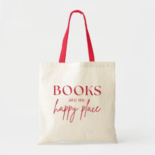 Books Are My Happy Place Book Lover Tote Bag