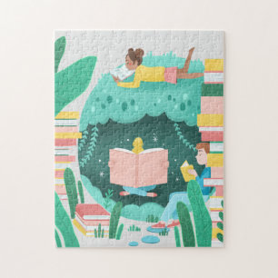 Books Are My Happy Place Jigsaw Puzzle