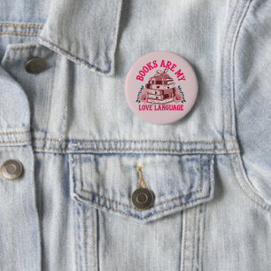 Books are my love language 6 cm round badge