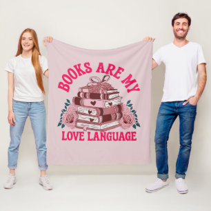 Books are my love language fleece blanket