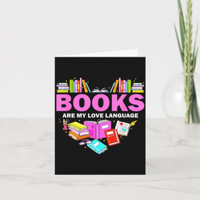 Books Are My Love Language Reading Lover Librarian Card (Front)