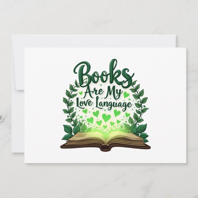 Books Are My Love Language Reading Lover Librarian Invitation (Front)