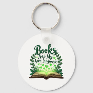 Books Are My Love Language Reading Lover Librarian Key Ring