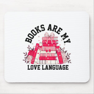 Books Are My Love Language Valentine Book Club Boo Mouse Mat