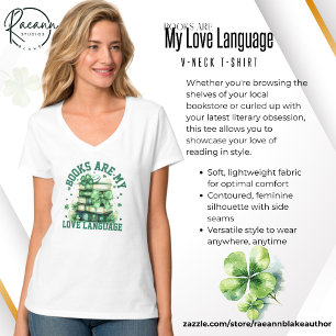Books Are My Love Language Women's V-Neck T-Shirt