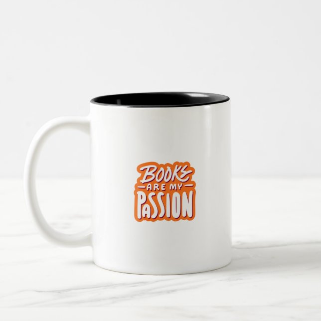 Books Are My Passion Two-Tone Coffee Mug (Left)
