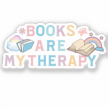 Books Are My Therapy Colourful Book