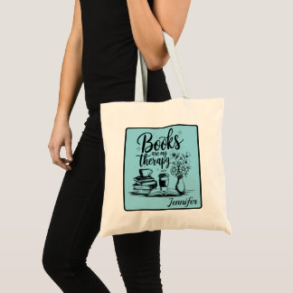 Books Are My Therapy | Personalised Book Lover Tote Bag