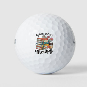 Books Are My Therapy Retro Floral Reading Lover Golf Balls