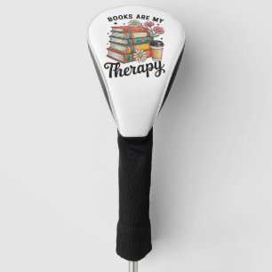 Books Are My Therapy Retro Floral Reading Lover Golf Head Cover