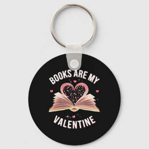 Books Are My Valentine Cute Heart Book Lover Valen Key Ring