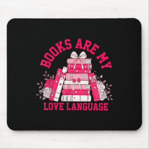 Books Are My Valentine Day Coquette Bow Bookish Re Mouse Mat