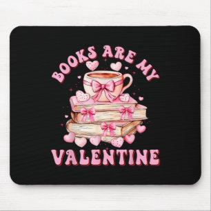 Books Are My Valentine Teacher Kids Retro Valentin Mouse Mat