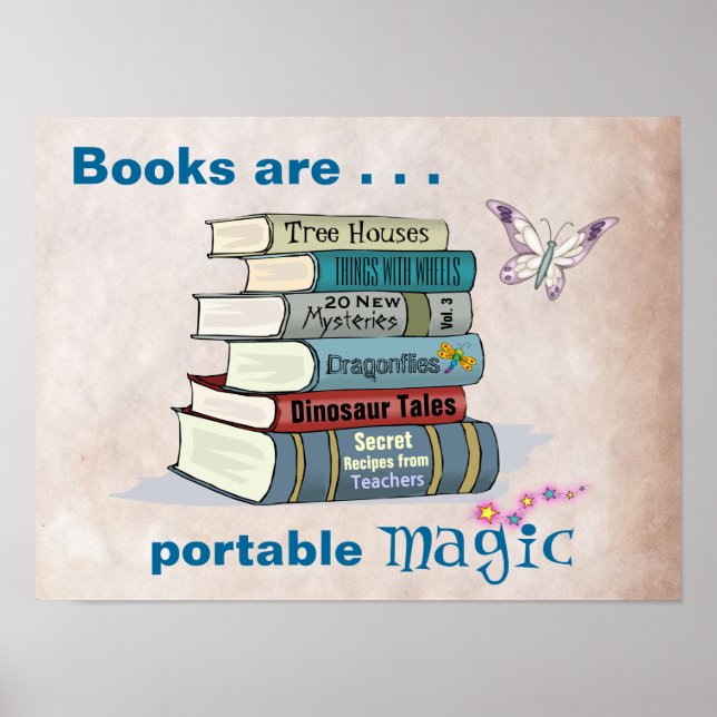 Books are Portable Magic Poster (Front)