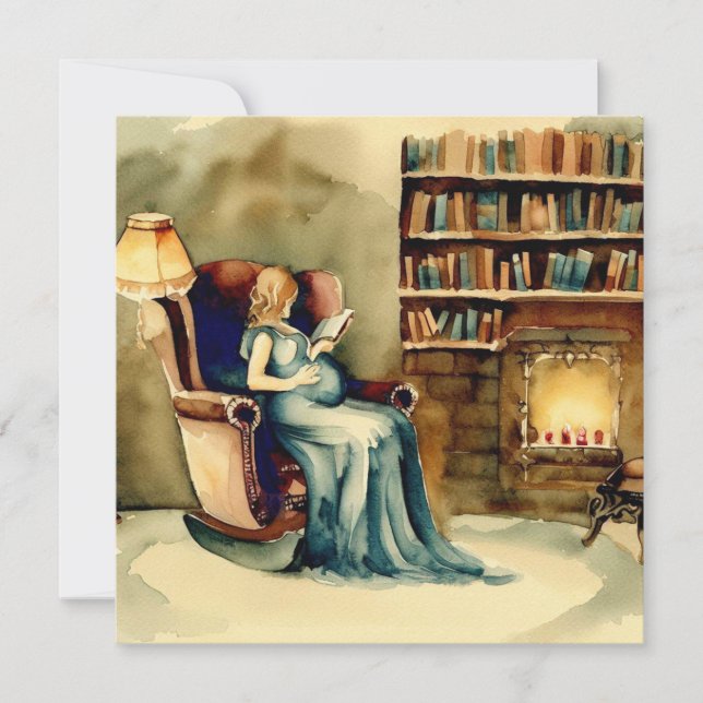 Books & Baby: Classic Literature, A Baby Shower Invitation (Front)