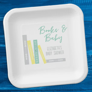 Books Baby Shower Paper Plate