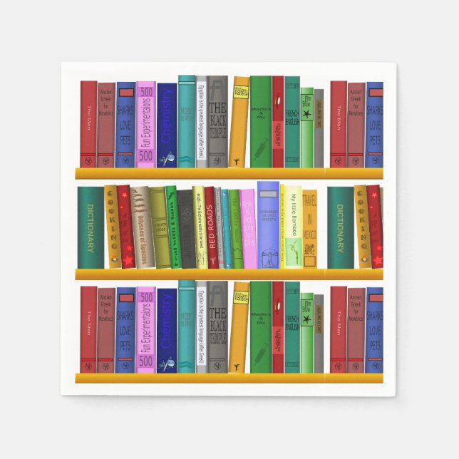 Books Birthday Party Napkin (Front)