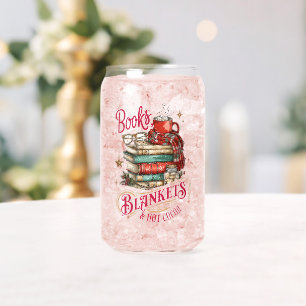 Books Blankets and Hot Cocoa  Can Glass
