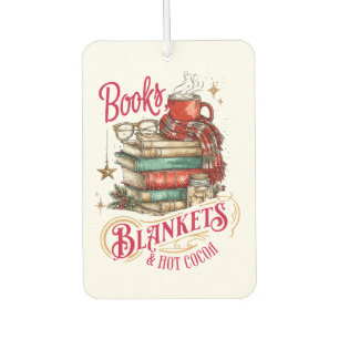 Books Blankets and Hot Cocoa Car Air Freshener