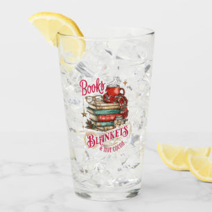 Books Blankets and Hot Cocoa Glass