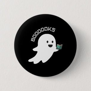 Books Boo Ghost Reading Funny Halloween Book Lover 6 Cm Round Badge