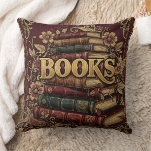 Books Book Lovers Writers Readers Bibliophiles Cushion