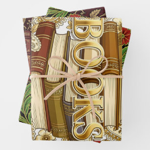 Books Book Lovers Writers Readers Bibliophiles Wrapping Paper Sheet