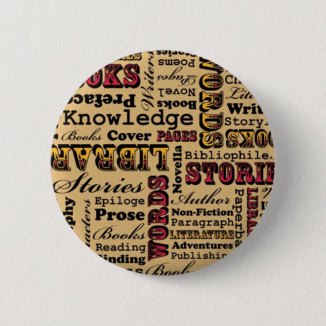 Books Books Books! 6 Cm Round Badge (Front)