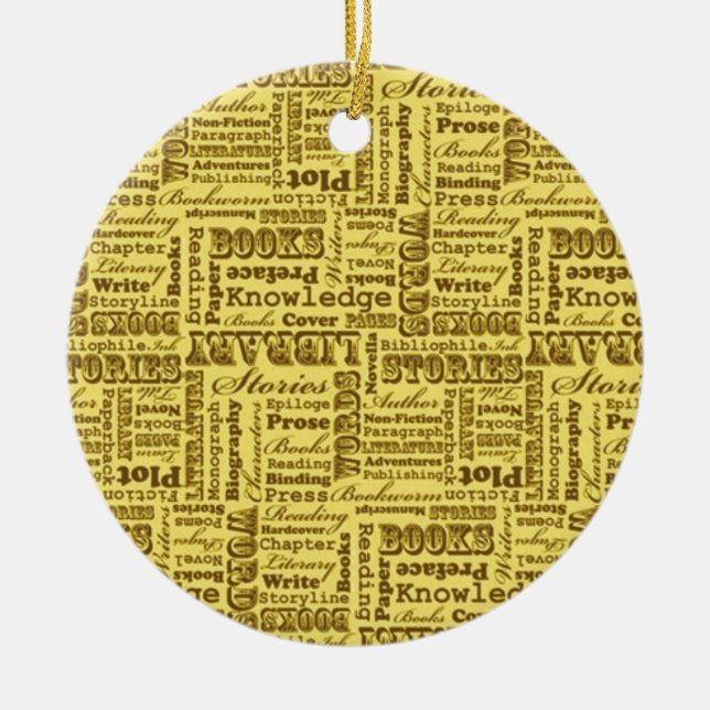 Books Books Books! Ceramic Tree Decoration (Front)