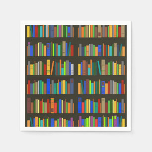 Books Bookshelves Design Paper Napkin
