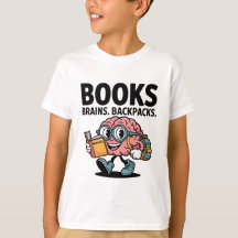 Books Brains Backpacks Funny Kawaii School Brain