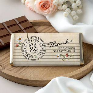 Books Bridal Shower DIY Chocolate Bar Wrapper