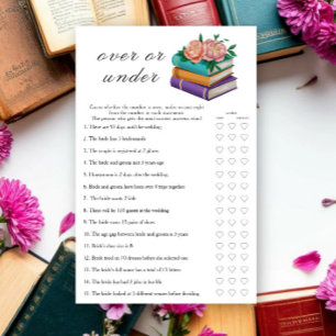 Books Bridal shower  Over or under game