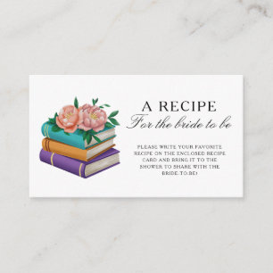 Books Bridal Shower Recipe for the bride to be Enclosure Card