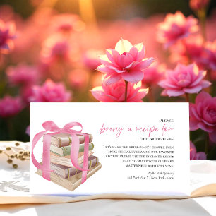Books Bridal Shower Recipe Request Card