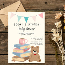 Books & Brunch Neutral Books & Teddy Baby Shower