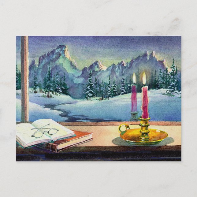 BOOKS & CANDLE  by SHARON SHARPE Postcard (Front)