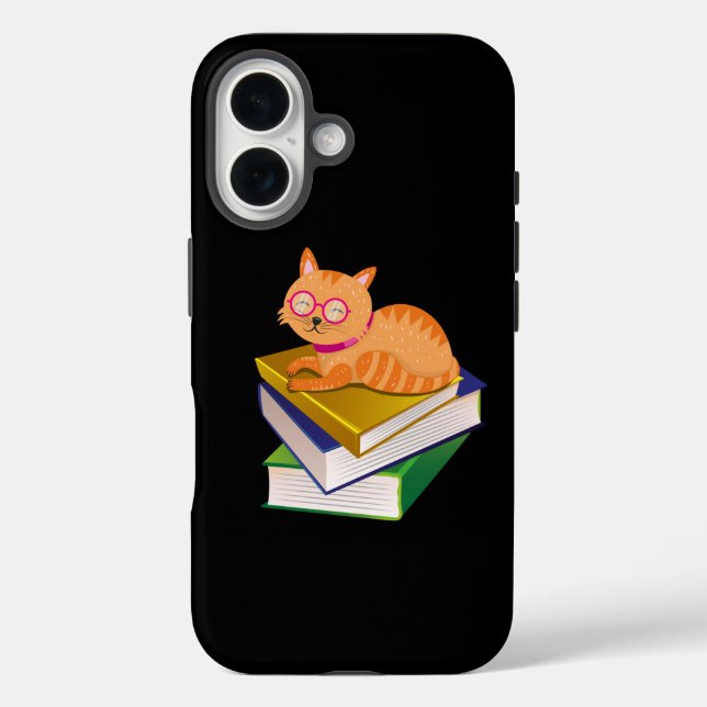 Books - Cat and Books Book Lover Gift Case-Mate iPhone Case (Back)