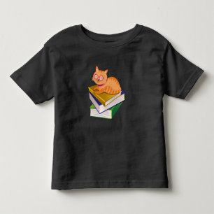 Books - Cat and Books Book Lover Gift Toddler T-Shirt
