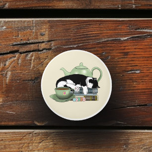 Books Cat Tea Cute Ceramic Knob