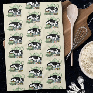 Books Cat Tea Cute Tea Towel