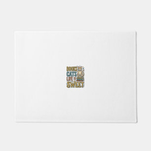 Books Cats Life Is Sweet Vintage Cat Reader Design Doormat