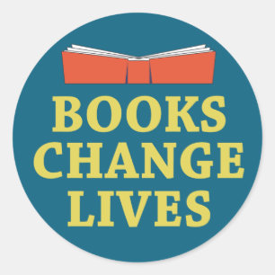 Books Change Lives Classic Round Sticker