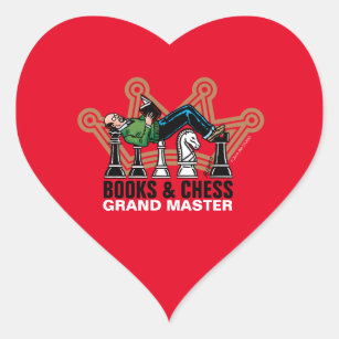 Books & Chess Grand Master Heart Sticker