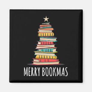 Books Christmas Tree Merry Bookmas Magnet
