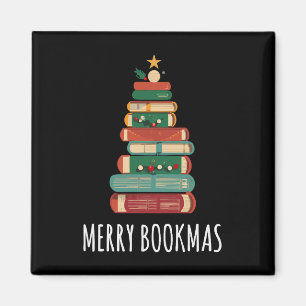 Books Christmas Tree Merry Bookmas Magnet