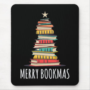 Books Christmas Tree Merry Bookmas Mouse Mat