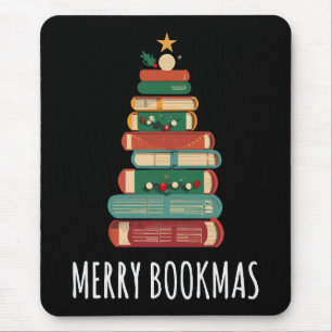 Books Christmas Tree Merry Bookmas Mouse Mat